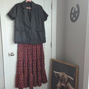 City Chic Skirt/Short Sleeve Black Blazer